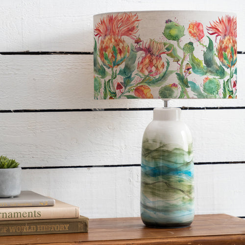 Floral Blue Lighting - Javary  & Enchanting Thistle Eva  Complete Table Lamp Mineral/Marigold Voyage Maison