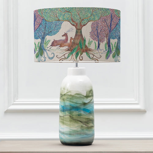 Animal Blue Lighting - Javary  & Willow Woods Eva  Complete Table Lamp Mineral/Linen Voyage Maison