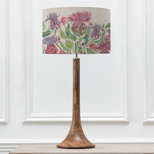 Floral Brown Lighting - Kinross Tall & Fairytale Bristle Eva  Complete Table Lamp Mango/Damson Voyage Maison