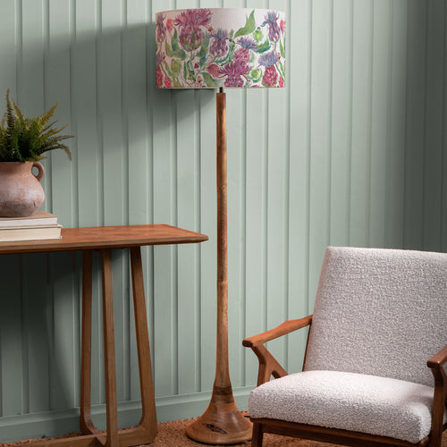 Floral Brown Lighting - Kinross  & Fairytale Bristle Eva  Complete Floor Lamp Mango/Damson Voyage Maison