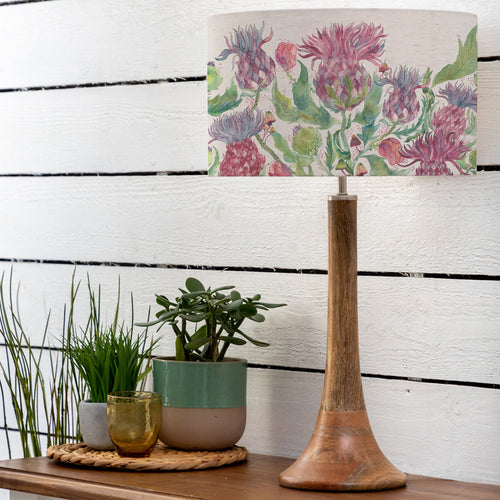 Floral Brown Lighting - Kinross Small & Fairytale Bristle Eva  Complete Table Lamp Mango/Damson Voyage Maison