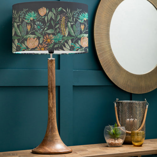 Floral Brown Lighting - Kinross Tall & Fortazela Eva  Complete Table Lamp Mango/Sapphire Voyage Maison