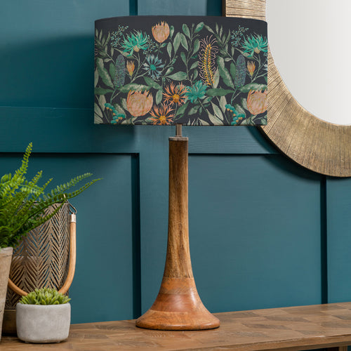 Floral Brown Lighting - Fortazela Eva & Kinross Complete Table Lamp Mango/Sapphire Voyage Maison