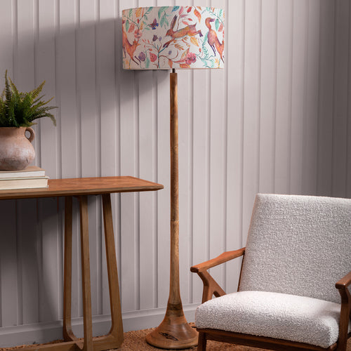 Animal Brown Lighting - Leaping Into The Fauna Eva & Kinross Complete Floor Lamp Mango/Linen Voyage Maison