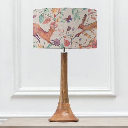 Animal Brown Lighting - Kinross Small & Leaping Into The Fauna Eva  Complete Table Lamp Mango/Linen Voyage Maison