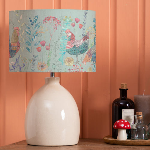 Animal Cream Lighting - Bilbury Flock Eva & Leura Complete Table Lamp Cream/Robins Egg Voyage Maison