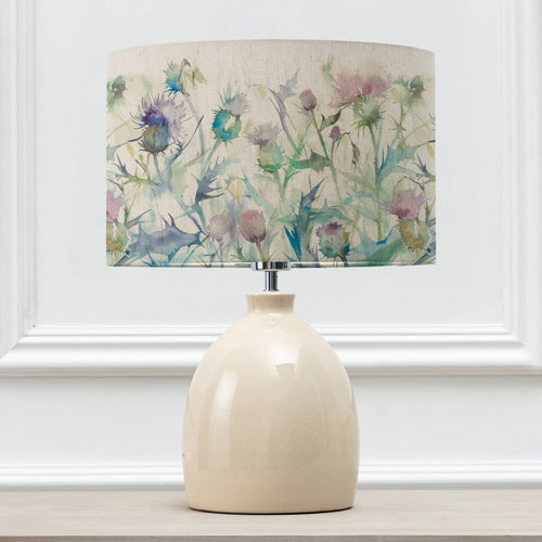 Floral Cream Lighting - Leura  & Cirsium Eva  Complete Table Lamp Cream/Damson Voyage Maison