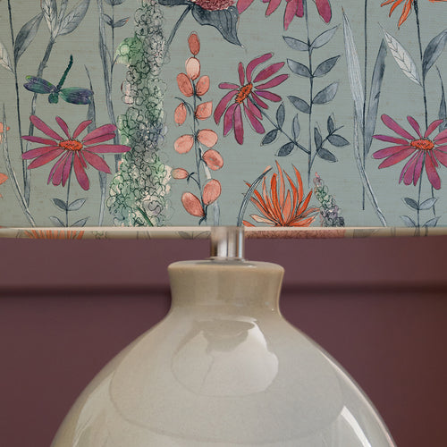 Floral Blue Lighting - Florabunda Eva & Leura Complete Table Lamp Duck/Cornflower Voyage Maison