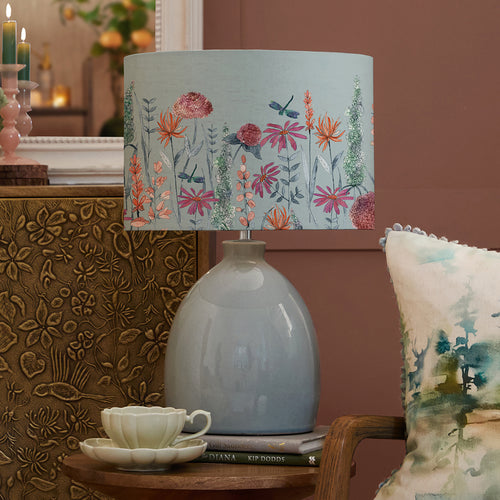 Floral Blue Lighting - Florabunda Eva & Leura Complete Table Lamp Duck/Cornflower Voyage Maison