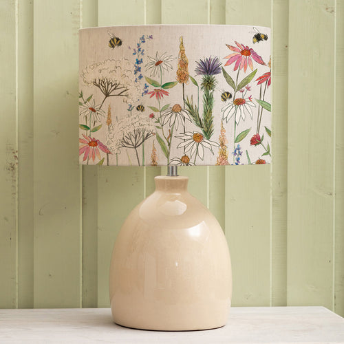 Floral Cream Lighting - Hermione Eva & Leura Complete Table Lamp Cream/Linen Voyage Maison