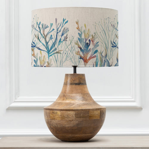 Abstract Brown Lighting - Leven  & Coral Reef Eva  Complete Table Lamp Mango/Cobalt Voyage Maison