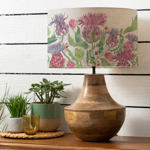 Floral Brown Lighting - Leven  & Fairytale Bristle Eva  Complete Table Lamp Mango/Damson Voyage Maison