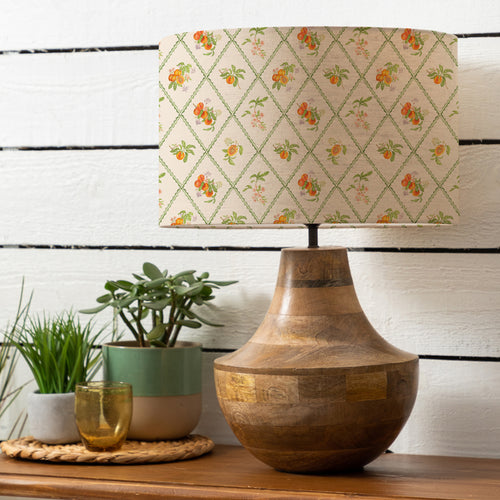 Floral Orange Lighting - Peach Trellis Eva & Leven Complete Table Lamp Mango/Cream Voyage Maison