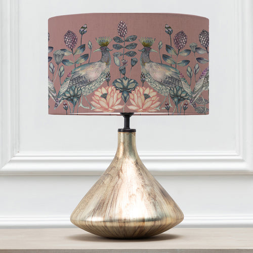 Floral Gold Lighting - Ahura Eva & Luna Complete Table Lamp Glass/Mauve Voyage Maison