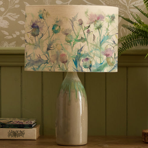 Floral Green Lighting - Cirsium Eva & Narvi Complete Table Lamp Jade/Damson Voyage Maison