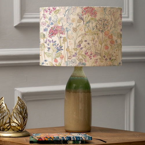 Floral Green Lighting - Hedgerow Eva & Narvi Complete Table Lamp Jade/Linen Voyage Maison