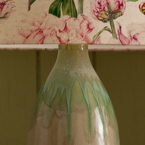 Floral Green Lighting - Heligan Eva & Narvi Complete Table Lamp Jade/Fuchsia Marie Burke