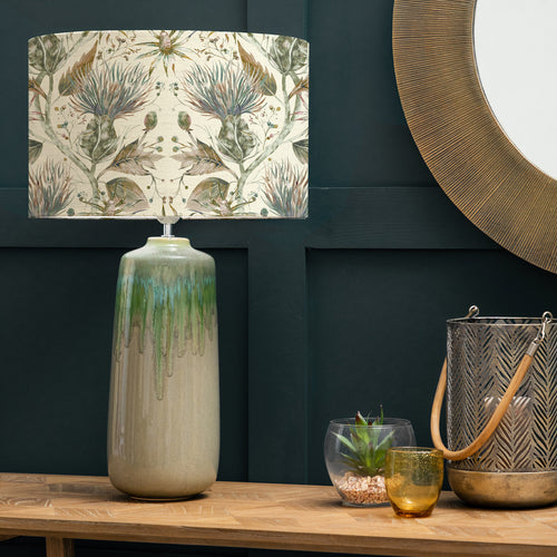 Floral Green Lighting - Neo  & Varys Eva  Complete Lamp Jade/Auburn Linen Voyage Maison