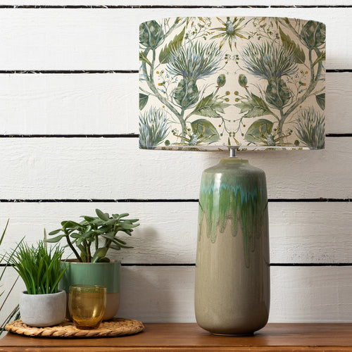 Floral Green Lighting - Neo  & Varys Eva  Complete Lamp Jade/Lichen Linen Voyage Maison