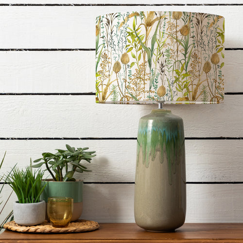 Floral Green Lighting - Lydiard Eva & Neo Complete Table Lamp Linen Voyage Maison