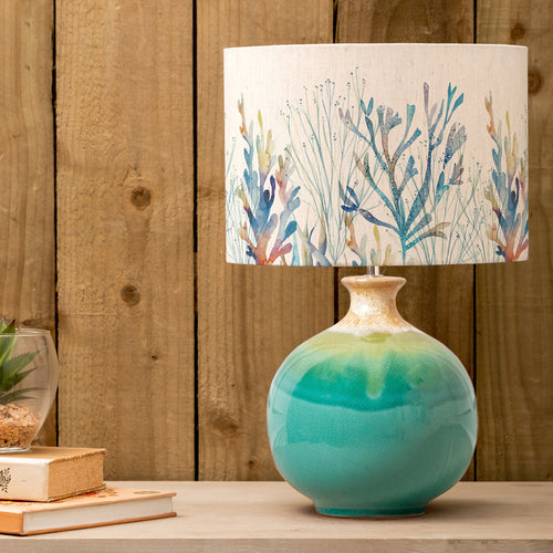 Abstract Blue Lighting - Neso  & Coral Reef Eva  Complete Table Lamp Aqua/Cobalt Voyage Maison
