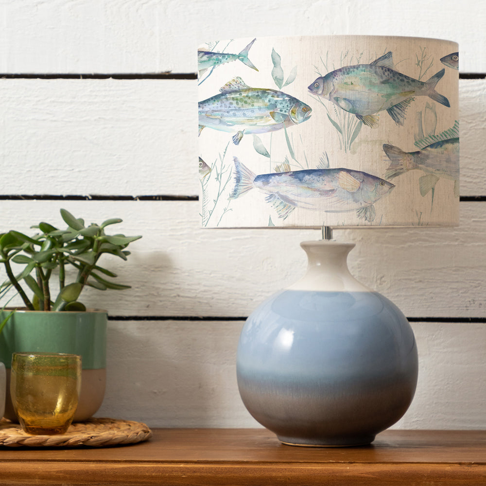 Ives Waters Sky/Marine Eva & Neso Complete Table Lamp | Blue
