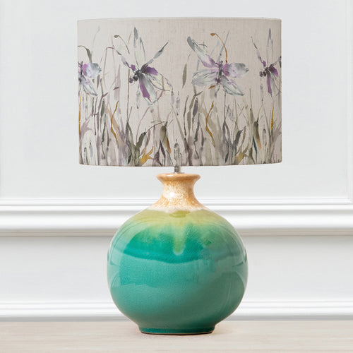 Floral Blue Lighting - Neso  & Nightingale Eva  Complete Table Lamp Aqua/Ironstone Voyage Maison