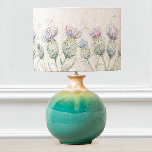 Floral Blue Lighting - Neso  & Thistle Glen Eva  Complete Table Lamp Aqua/Linen Voyage Maison