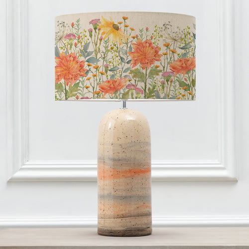 Floral Orange Lighting - Delamere Eva & Ocefina Complete Table Lamp Linen Voyage Maison