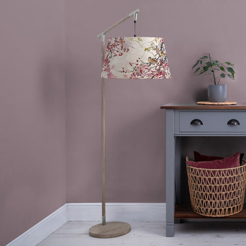 Floral Grey Lighting - Brushwood Quintus Taper & Quintus Complete Floor Lamp Grey/Blossom Darren Woodhead