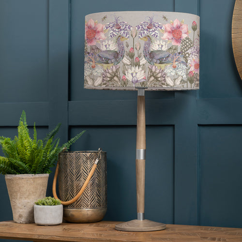 Floral Grey Lighting - Solensis Tall & Acanthis Eva  Complete Table Lamp Grey/Bronze Voyage Maison