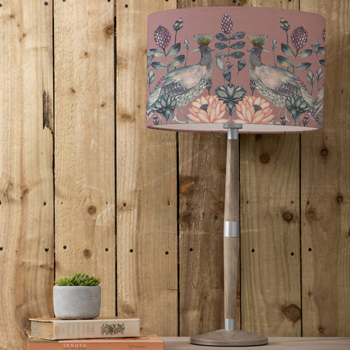 Floral Grey Lighting - Solensis Tall & Ahura Eva  Complete Table Lamp Grey/Mauve Voyage Maison