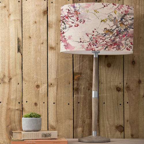 Floral Grey Lighting - Solensis Tall & Brushwood Eva  Complete Table Lamp Grey/Blossom Darren Woodhead