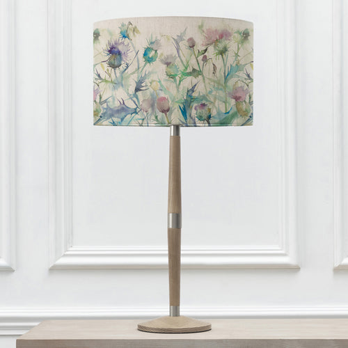 Floral Grey Lighting - Cirsium Eva & Solensis Complete Table Lamp Grey/Damson Voyage Maison