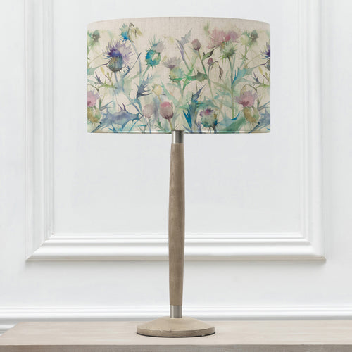 Floral Grey Lighting - Solensis Small & Cirsium Eva  Complete Table Lamp Grey/Damson Voyage Maison