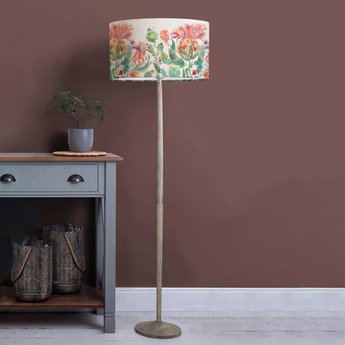 Floral Grey Lighting - Solensis  & Enchanting Thistle Eva  Complete Floor Lamp Grey/Marigold Voyage Maison