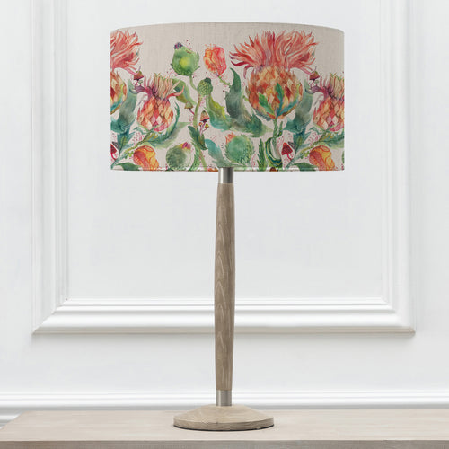 Floral Grey Lighting - Solensis Small & Enchanting Thistle Eva  Complete Table Lamp Grey/Marigold Voyage Maison