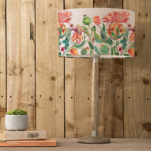 Floral Grey Lighting - Solensis Small & Enchanting Thistle Eva  Complete Table Lamp Grey/Marigold Voyage Maison