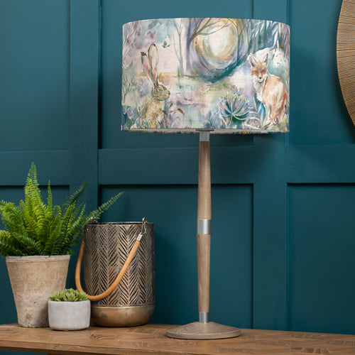 Animal Grey Lighting - Solensis  & Fox And Hare Eva  Complete Table Lamp Grey/Linen Voyage Maison