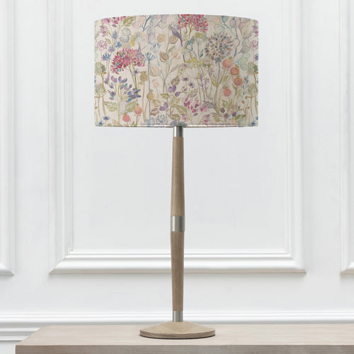 Floral Grey Lighting - Solensis  & Hedgerow Eva  Complete Table Lamp Grey/Linen Voyage Maison