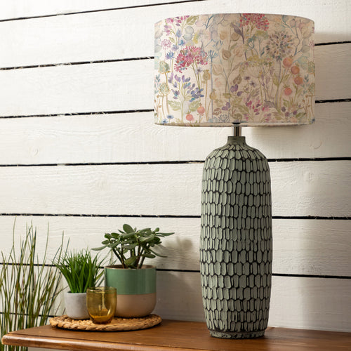 Floral Grey Lighting - Solensis  & Hedgerow Eva  Complete Table Lamp Tall/Linen Voyage Maison