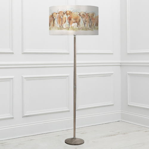 Animal Grey Lighting - Highland Cattle Eva & Solensis Complete Floor Lamp Grey/Linen Voyage Maison