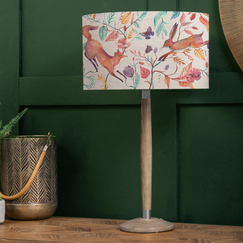Animal Grey Lighting - Solensis Small & Leaping Into The Fauna Eva  Complete Table Lamp Grey/Linen Voyage Maison