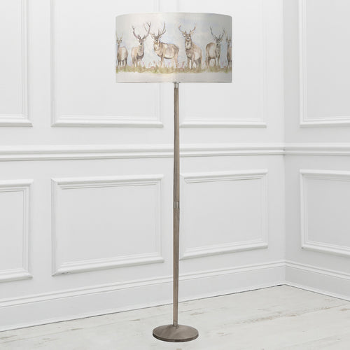 Animal Grey Lighting - Moorland Stag Eva & Solensis Complete Floor Lamp Grey/Linen Voyage Maison