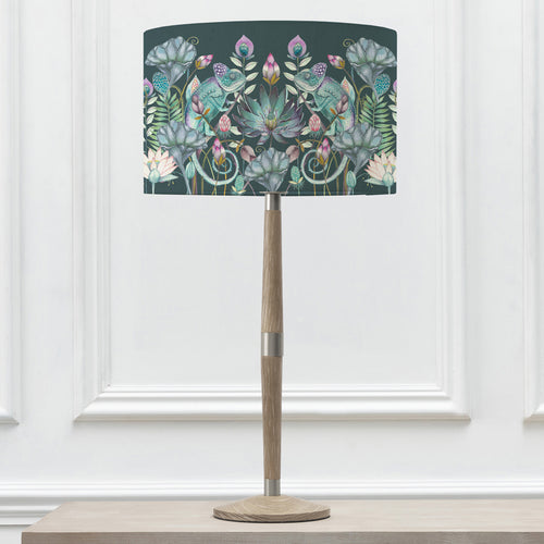 Floral Grey Lighting - Osawi Eva & Solensis Complete Table Lamp Grey/Emerald Voyage Maison