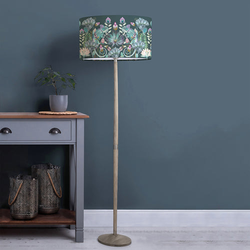 Floral Grey Lighting - Osawi Eva & Solensis Complete Floor Lamp Grey/Emerald Voyage Maison