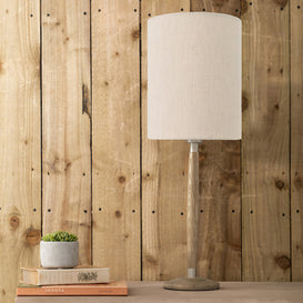 Voyage Maison Solensis Small & Plain Anna Complete Table Lamp in Grey/Linen