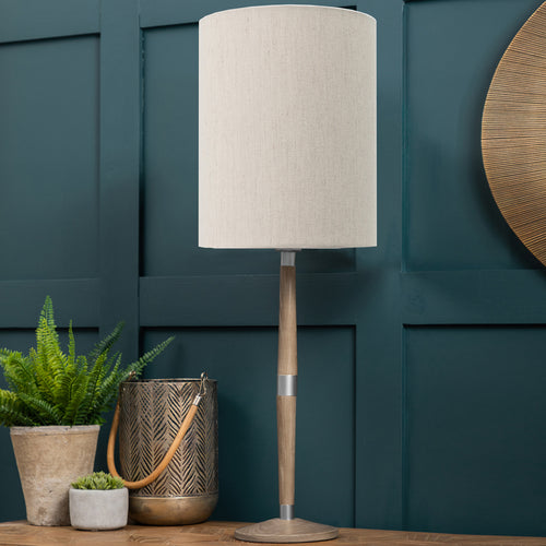 Voyage Maison Solensis Tall & Plain Anna Complete Table Lamp in Grey/Linen