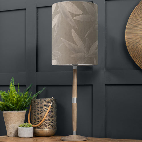 Floral Grey Lighting - Solensis Tall & Silverwood Anna  Complete Table Lamp Grey/Snow Additions