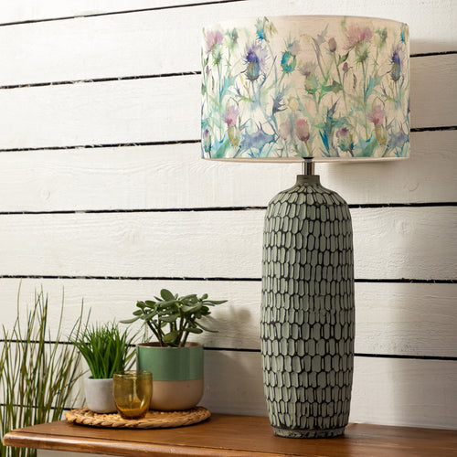 Floral Green Lighting - Stornoway  & Cirsium Eva  Complete Table Lamp Damson Voyage Maison